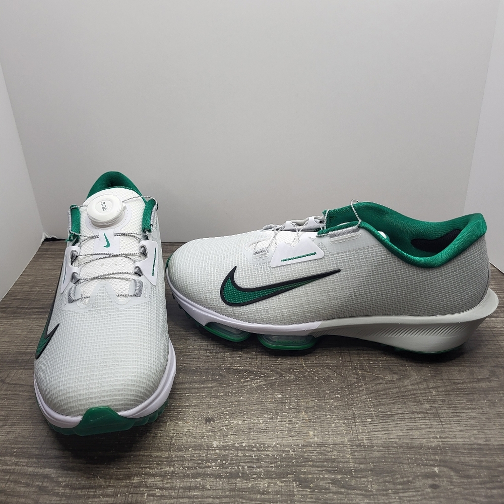 Nike Infinity Tour Boa2 White Green Golf Shoes HQ2160-100 Men Size 8.5 Wide NEW